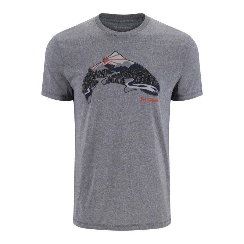 Simms Troutscape T-Shirt Athletic Heather S