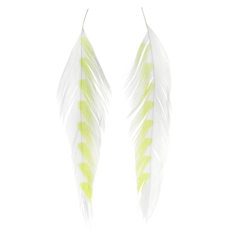 Galloup’s Fish Feathers – Shark Fin White/Chartreuse