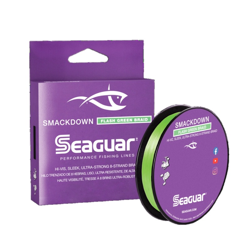 Seaguar Smackdown Flash Green 8 strand Performance Braid 40lb, 150yds