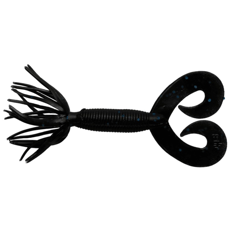 YAMAMOTO HULA GRUB 2.5″ Black w/ Large Blue Flake – 021 2.5″