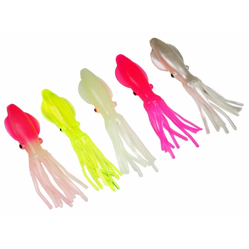 Jigging World Fat Squid Soft Bait Teasers Chartreuse 3″