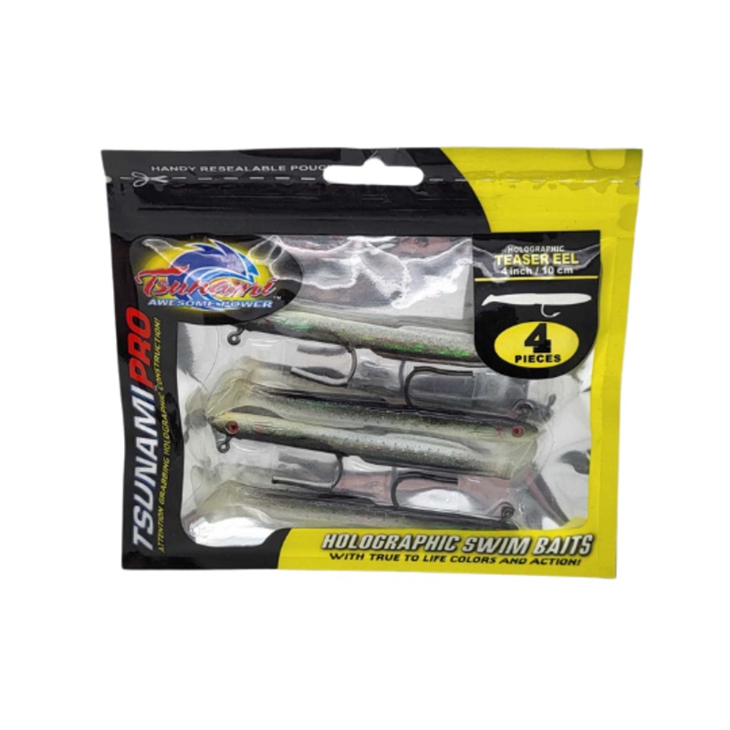 TSUNAMI 4″ HOLO BLACK BACK TEASER EEL