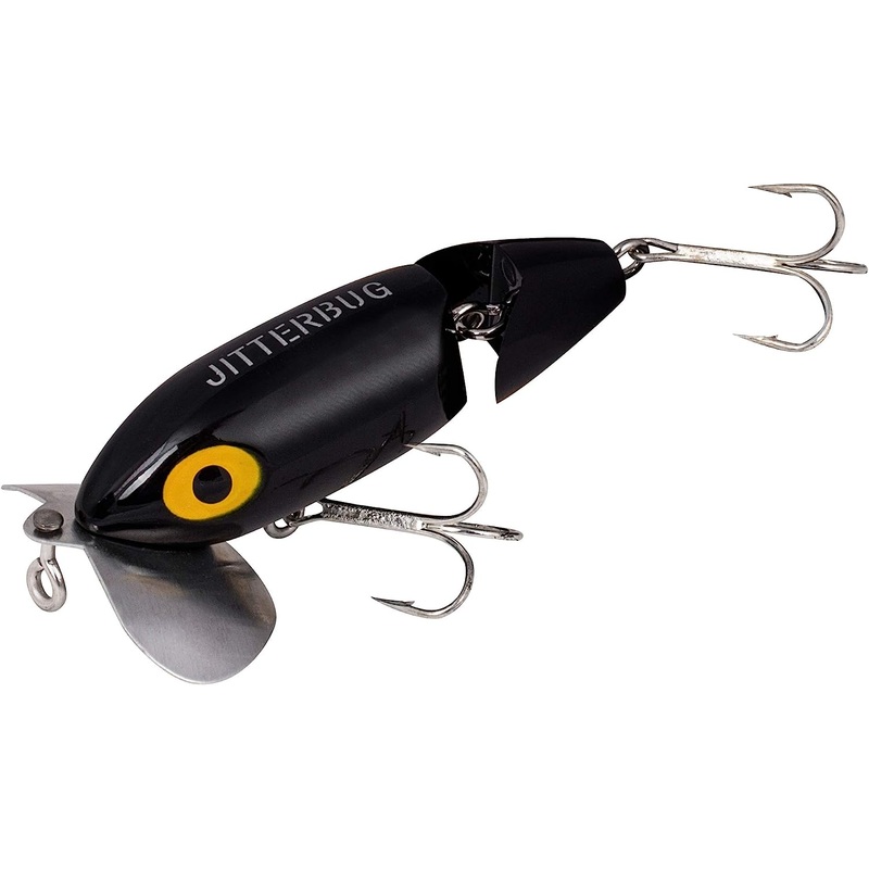 Arbogast Jitterbug Clicker Black 2″, 1/4 Oz, Topwater
