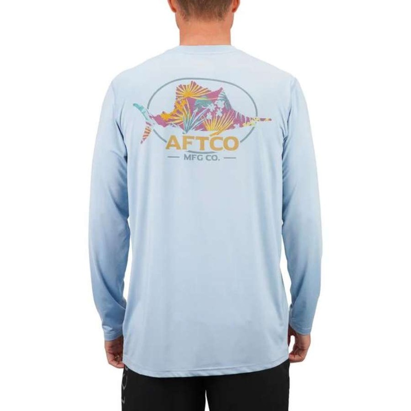 AFTCO TROPICAL L/S PERFORMANCE PEARL S
