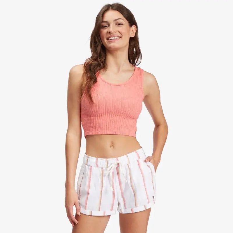 ROXY NEW IMPOSSIBLE LOVE STRIPED SHORTS SNOW WHITE SUNRISE STRIPE XS