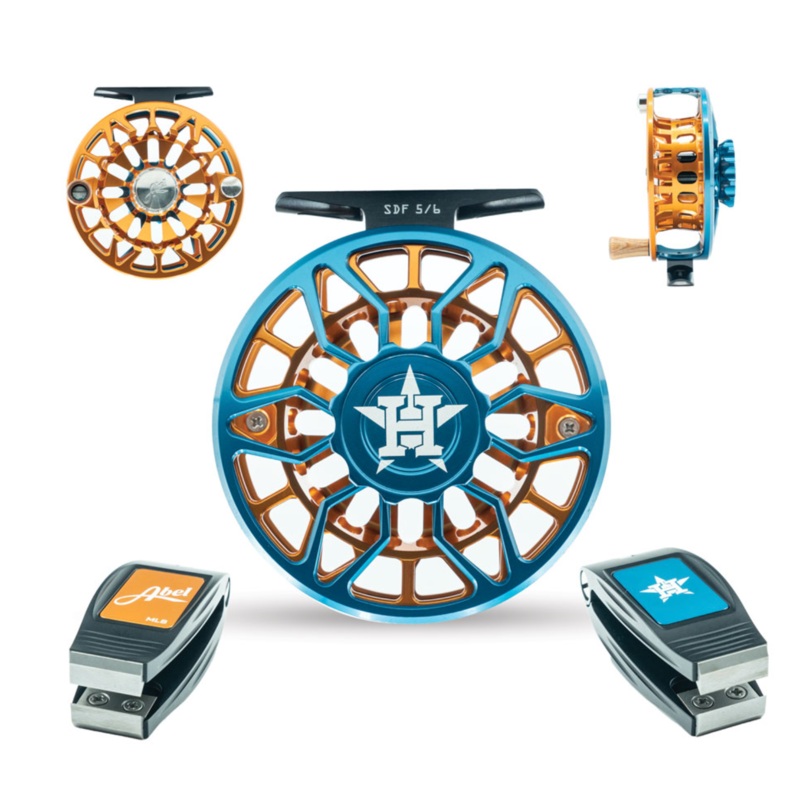 Abel SDF Fly Reel – Houston Astros – 5/6 WT with Matching Nipper 5/6 wt