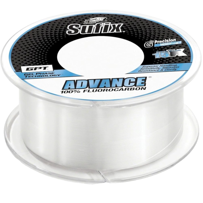 Sufix Advance Fluorocarbon Fishing Line, 6lb Test, 200 Yd Spool