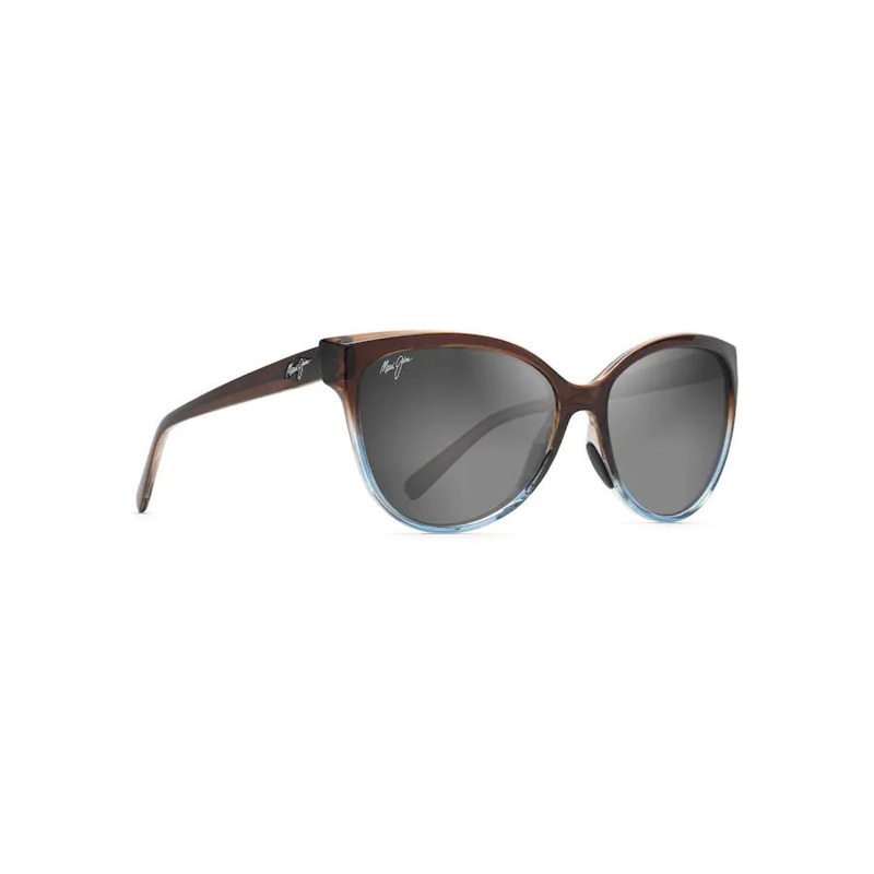 MAUI JIM ‘OLU’OLU POLARIZED SUNGLASSES TRANSLUCENT CHOCOLATE WITH TORTOISE MAUI ROSE