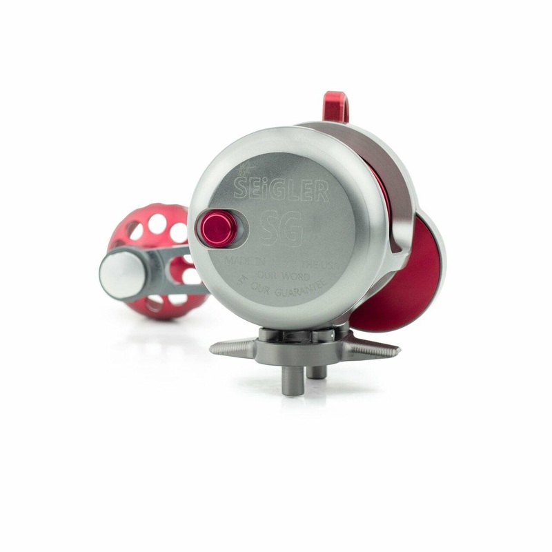 Seigler SG Small Game Lever Drag Reels Smoke/Red Right