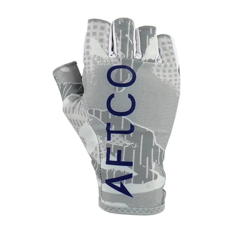 AFTCO SOLBLOK GLOVES Gray Camo Small