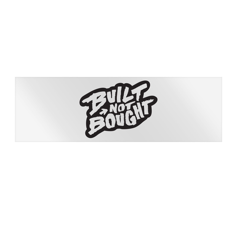 “Built Not Bought” Monochrome Rod Decals Black