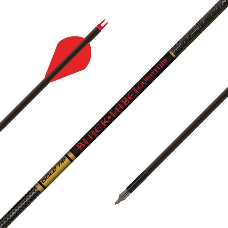 Gold Tip Black Label Quantum Fletched Hunting Arrows (12 Pack) 300