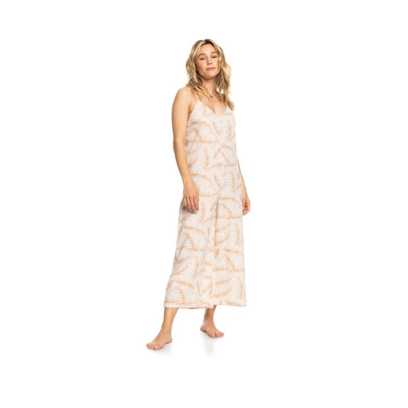 ROXY CLOSE TO YOU JUMPSUIT TOAST PALM TREE XS