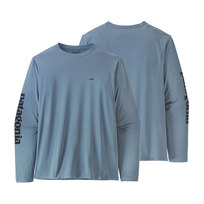 Patagonia – Men’s L/S Capilene Cool Daily Fish Graphic Shirt Light Plume Grey S