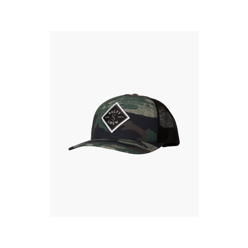 SALTY CREW YOUTH SEALINE RETRO TRUCKER HAT CAMO / BLACK