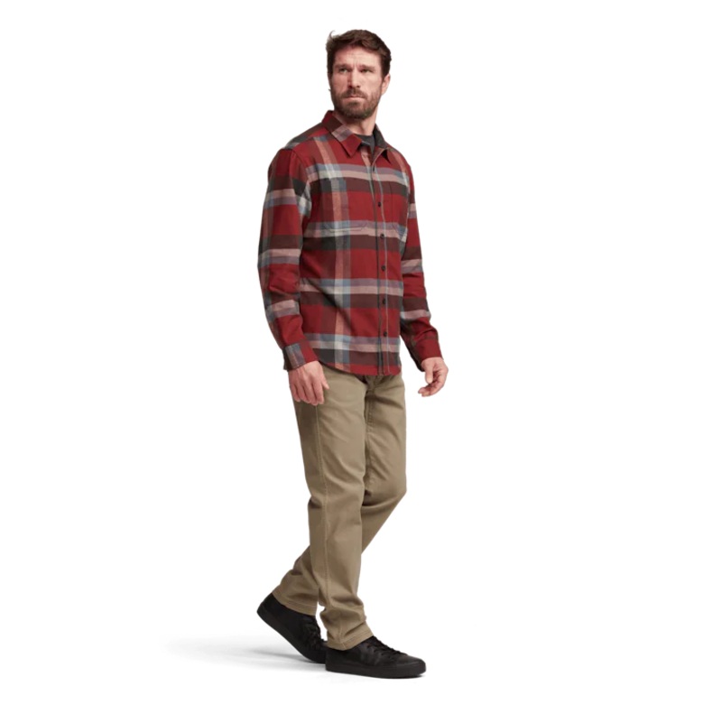 Sitka Ashland Light Weight Flannel Dark Red Plaid M