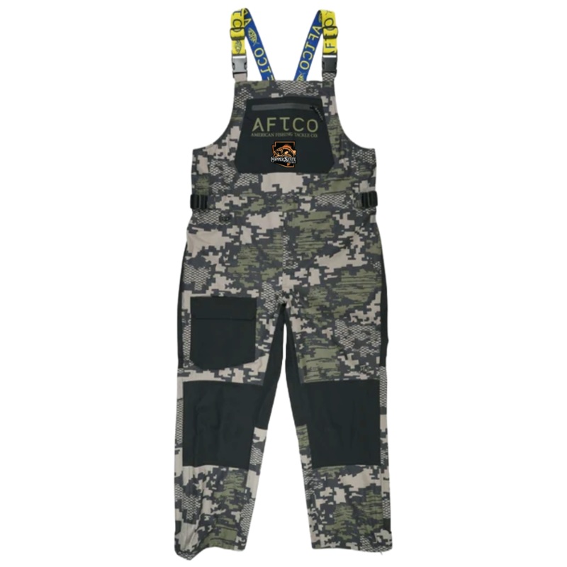 AFTCO COPPERSTATE TACKLE BRANDED BARRICADE BIB Green Camo Medium