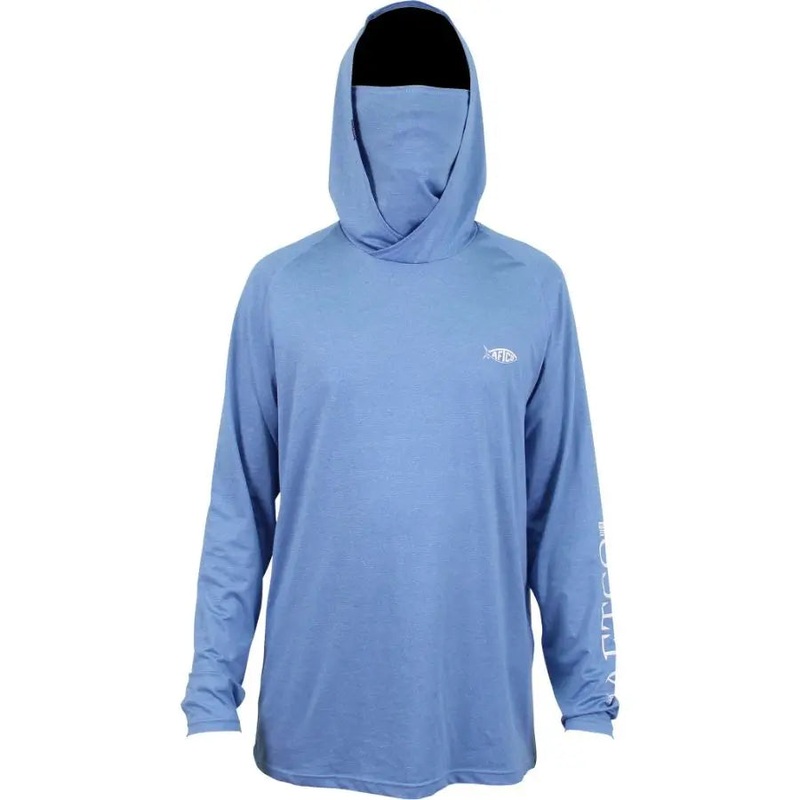 AFTCO YUREI AIR-O-MESH HOODED L/S PERFORMANCE BAHAMA HEATHER S