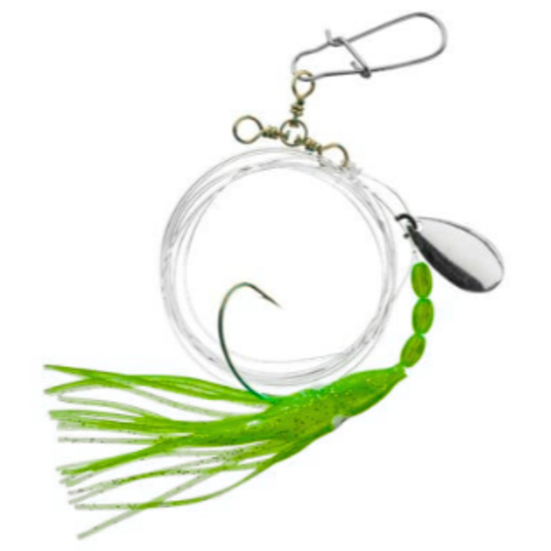Tide Rite Fluke Rig Squid Skirt Spinner Green
