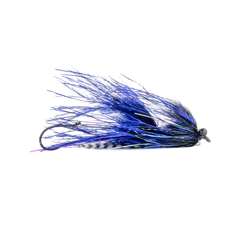Aqua Flies Stu’s Barred Ostrich Intruder -Black / Purple (3-Pack) 40mm Black / Purple