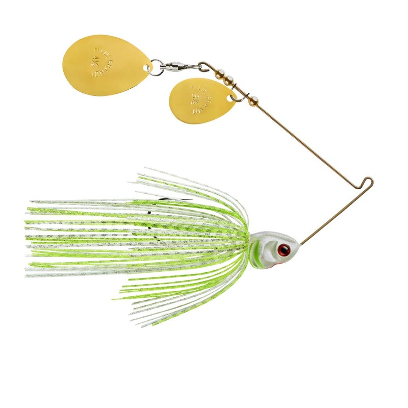 Booyah J.C. Covert Spinnerbaits – Double Colorado Blades 1/2oz Blue Chartreuse Red Head-Orange & Copper Blades