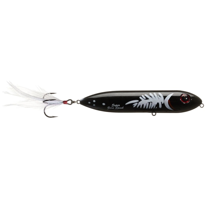 Heddon 4.5″ Super Zara Spook Walking Bait Black White Herring