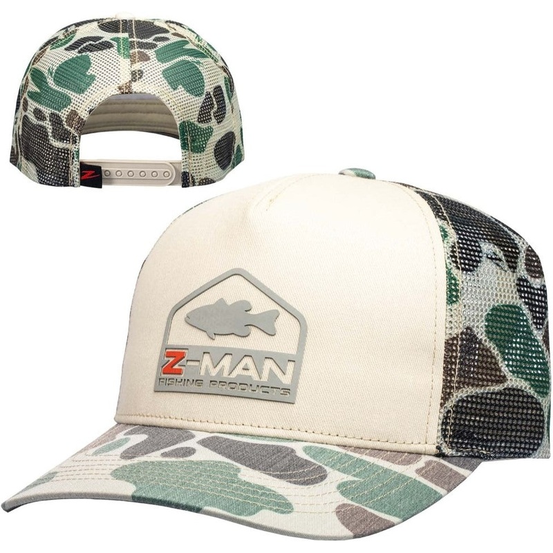 Z-Man Camo Bass Trucker Hat – Old School Khaki/Camo Z-Man Camo Bass Trucker Hat – Old School Khaki/Camo