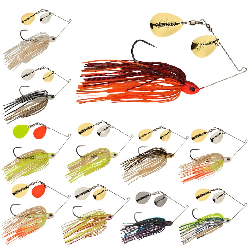 Berkley Power Blade Compact Double Colorado Spinnerbait 3/8 oz. BL Special Black/Black