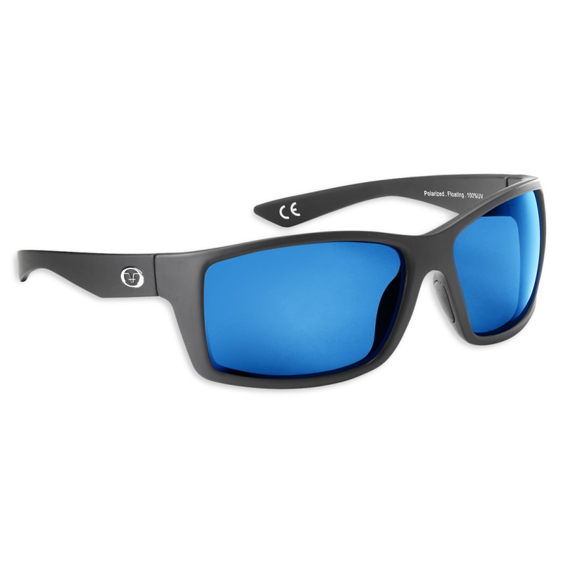 Flying Fisherman Rafter Floating Sunglasses 8103BSB Matte Black Frame Smoke Blue Mirror Lens