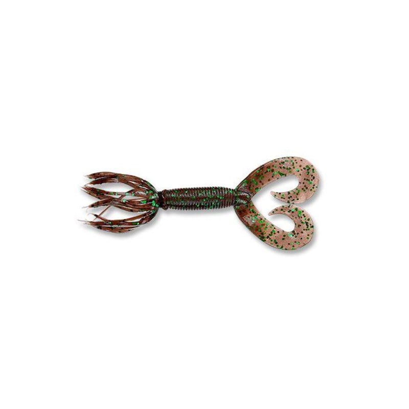 Gary Yamamoto 5″ Double Tail Hula Grubs 140 – Cinnamon w/ Large Green