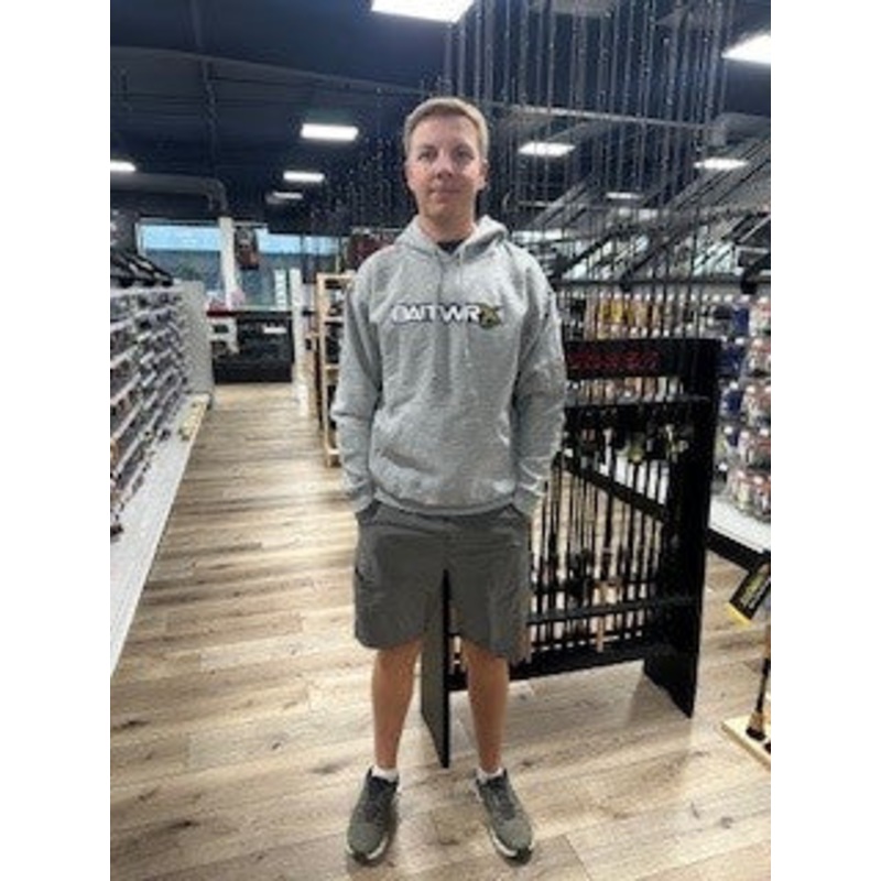 Bait-Wrx Hoodie – NEW Logo! Dark Grey Medium