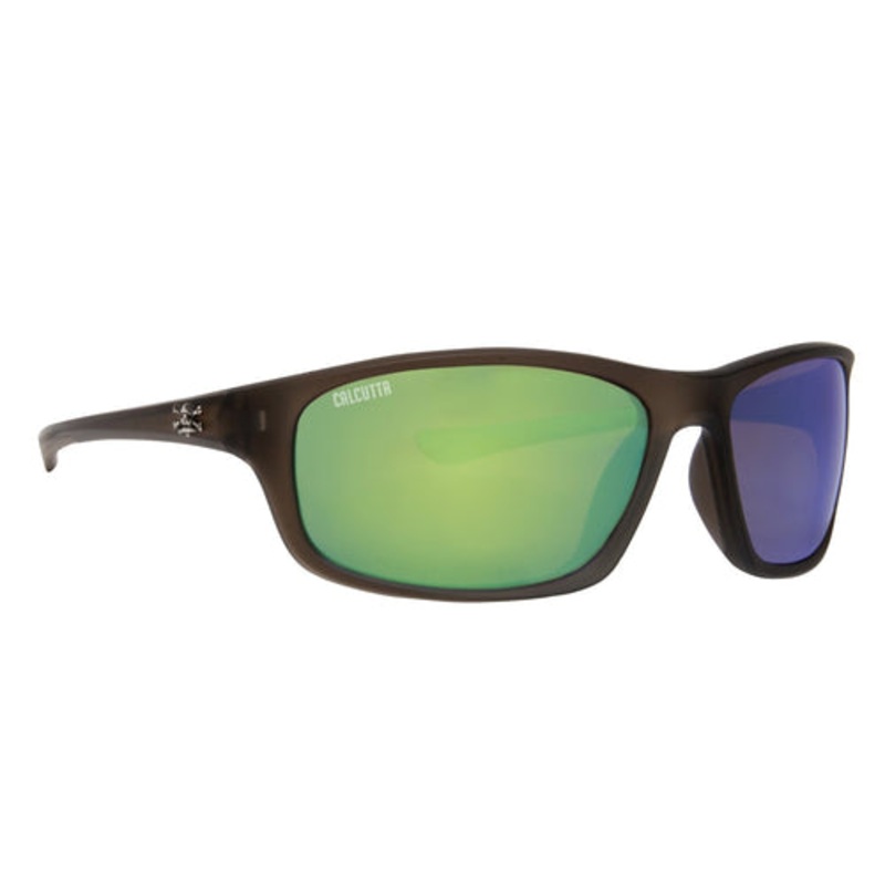 CALCUTTA POLARIZED NAUTILUS SUNGLASSES CRYSTAL OLIVE GREEN MIRROR