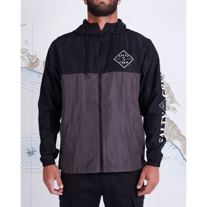SALTY CREW TIPPET WINDBREAKER JACKET BLACK GRAPHITE 3XL