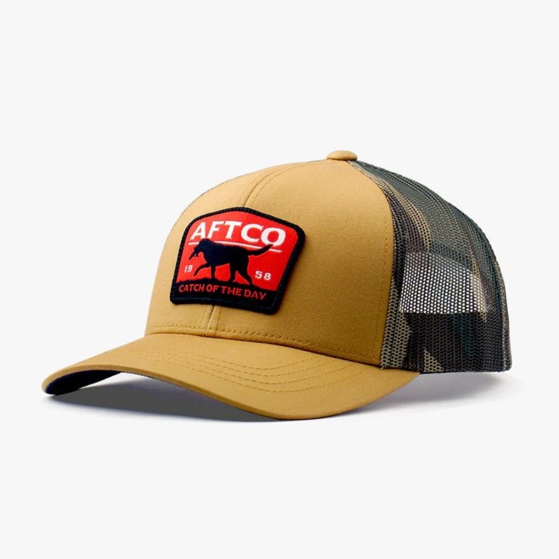 Aftco Fetch Low Profile Trucker Hat Dark sand