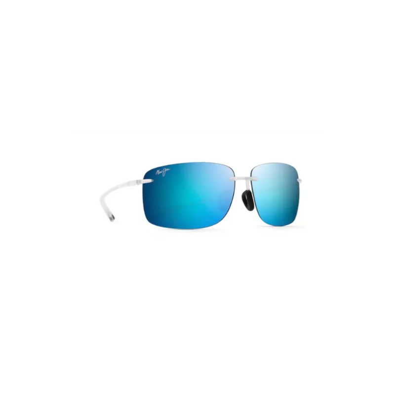 MAUI JIM HEMA POLARIZED SUNGLASSES CRYSTAL MATTE BLUE HAWAII