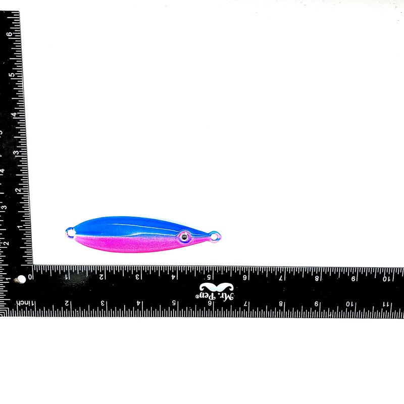 Run Off Lures Flat Fall Tuna Jig (No Hook) Blue/Pink 4oz