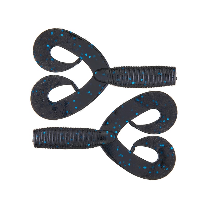 Yamamoto 5″ Double Tail Grub (20 Pk) Black Blue Flake