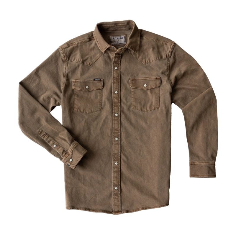 Poncho M’s The Cotulla Shirt Slim Brown S