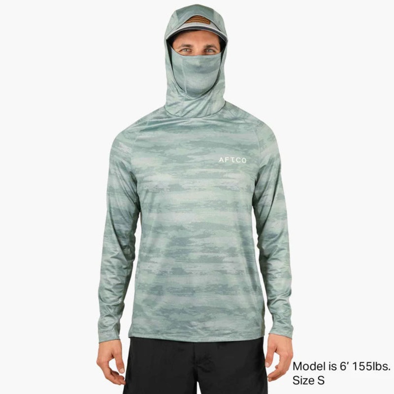 AFTCO ADAPT TACTICAL HD HOOD L/S PERFORMANCE JADE SHORELINE CAMO S