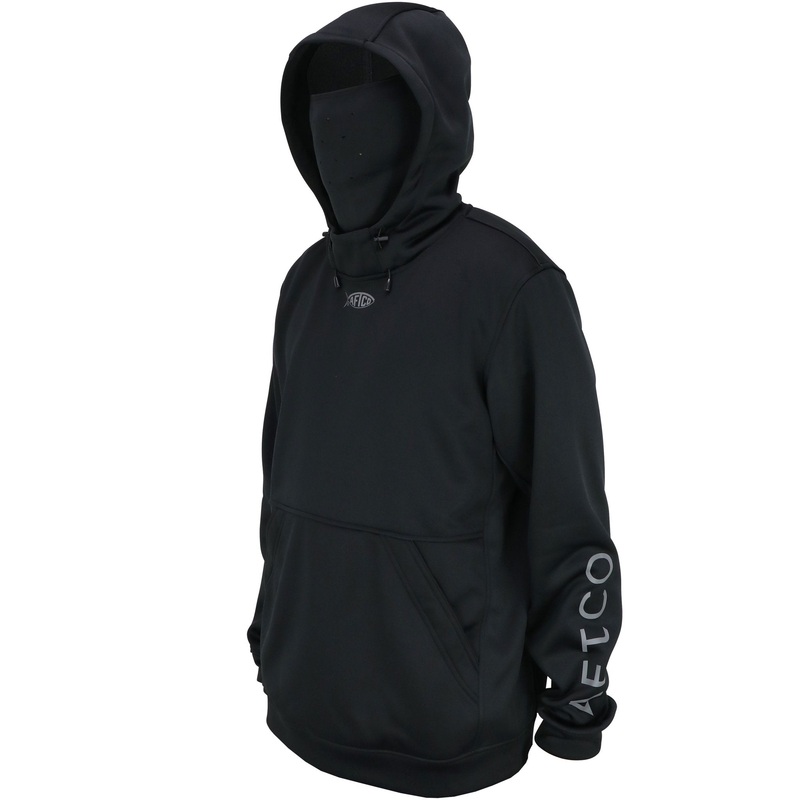 AFTCO Reaper Fleece Technical Hoodie Sweatshirt Black Small
