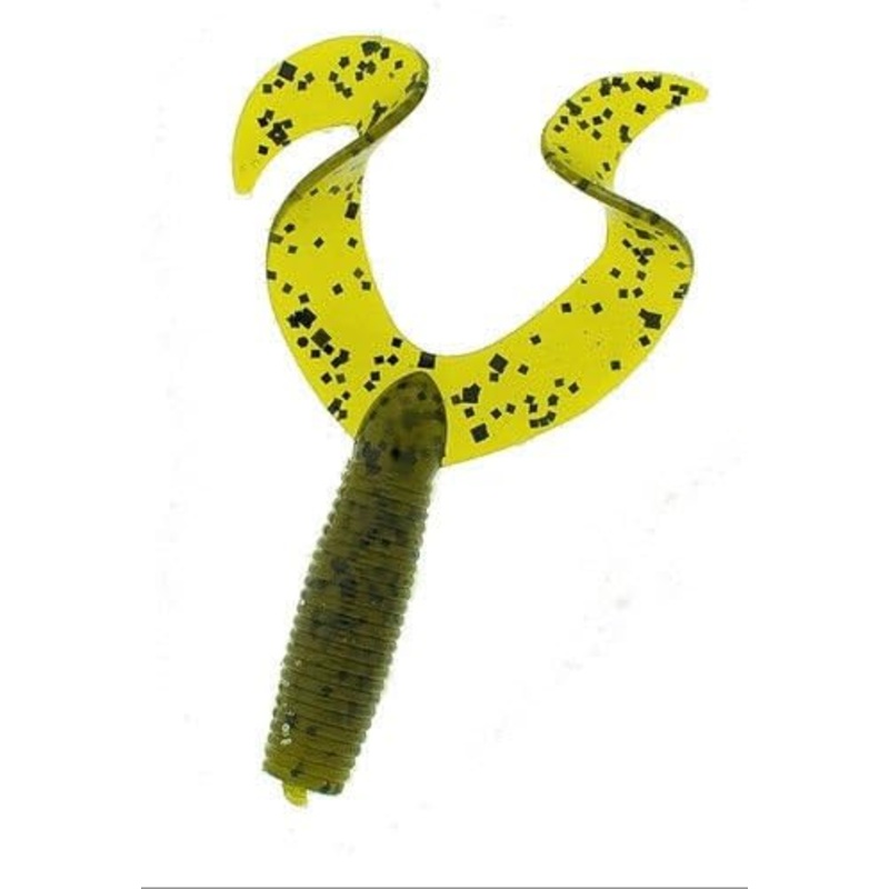Dry Creek 211-DC104 Twin Tail Money Grubber Curltal Grub, 4″, Green