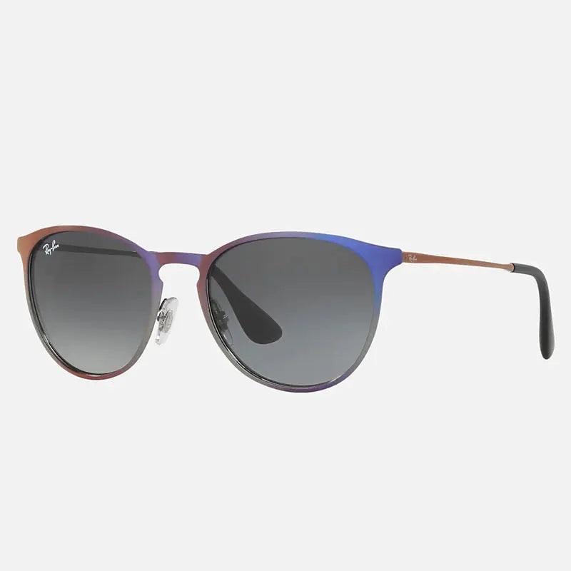 RAY-BAN ERIKA METAL POLORIZED SUNGLASSES BLACK GREY GRADIENT