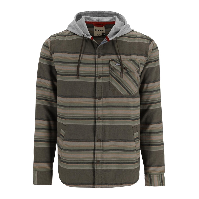 Simms M’s Santee Flannel Hoody Hickory| Dolomite Blanket Stripe S
