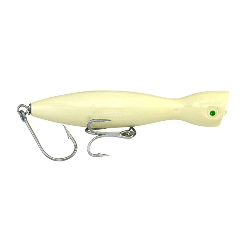 Super Strike Sinking Little Neck Popper Lures Length: 4-1/4″ Weight: 1-1/2oz Trans Blue/Neon Yellow
