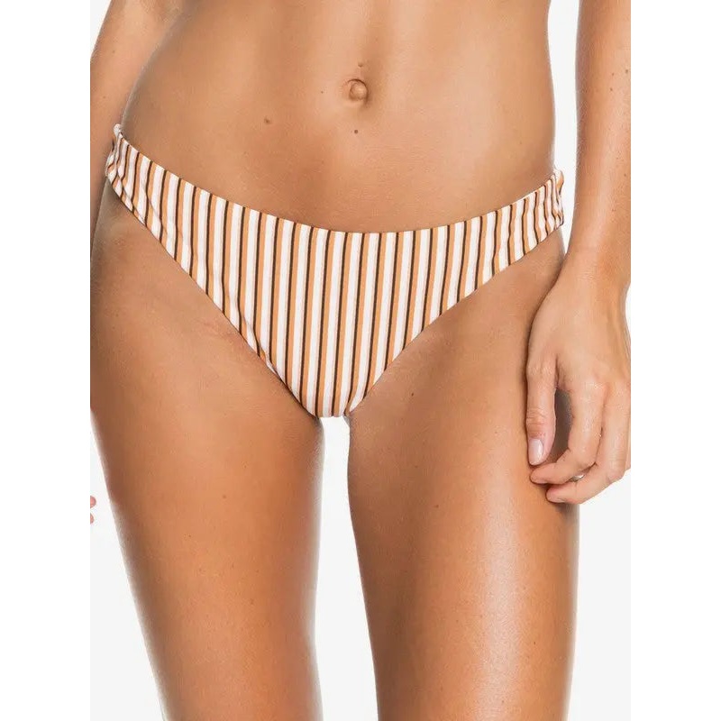 ROXY PRINTED BEACH CLASSICS MINI BIKINI BOTTOMS GOLDEN OCHRE MONY STRIPES XS
