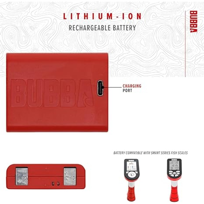 BUBBA SMART FISH SCALE RECHARGEABLE BATTERY Red