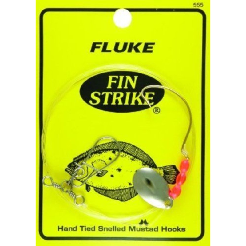 Fin Strike 555 Fluke Rig Gold Wide Gap Hook 36″ Leader 1pc