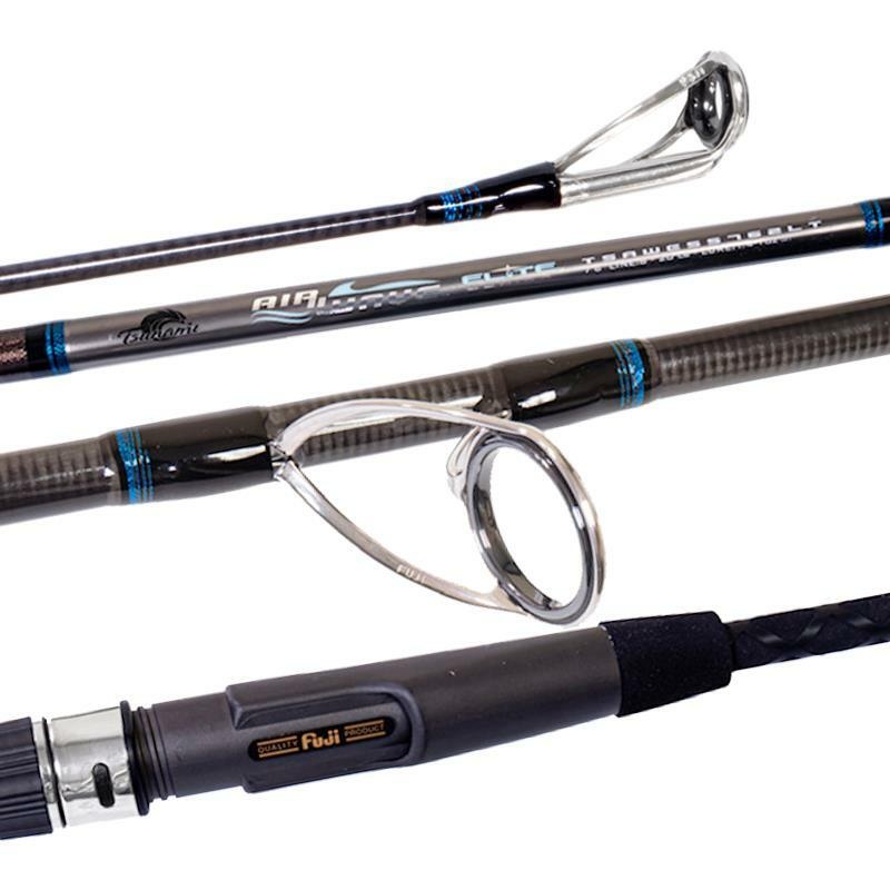 Tsunami Airwave Elite Light Saltwater Striper Surf Spinning Rods 2pc TSAWESS-762LT