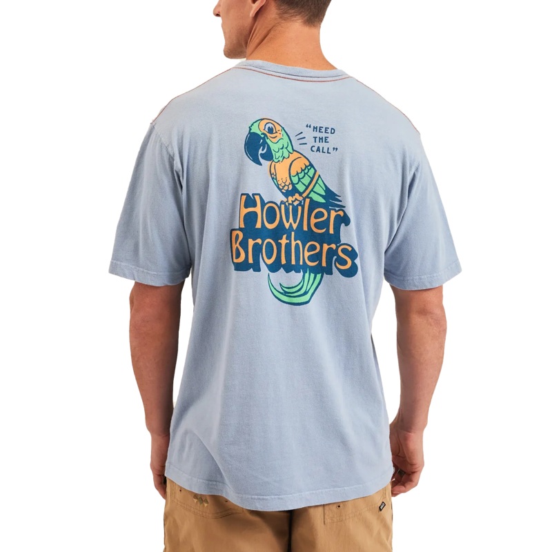Howler Brothers Cotton T – Chatty Bird : Dusty Blue Chatty Bird : Dusty Blue M