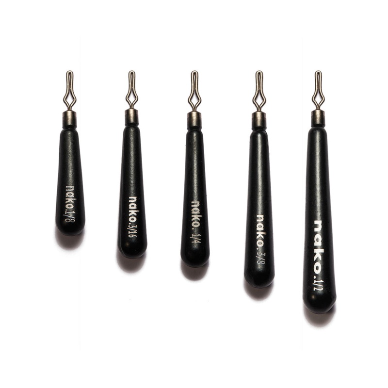 NAKO TUNGSTEN SKINNY DROP SHOT WEIGHTS Black 1/8 oz